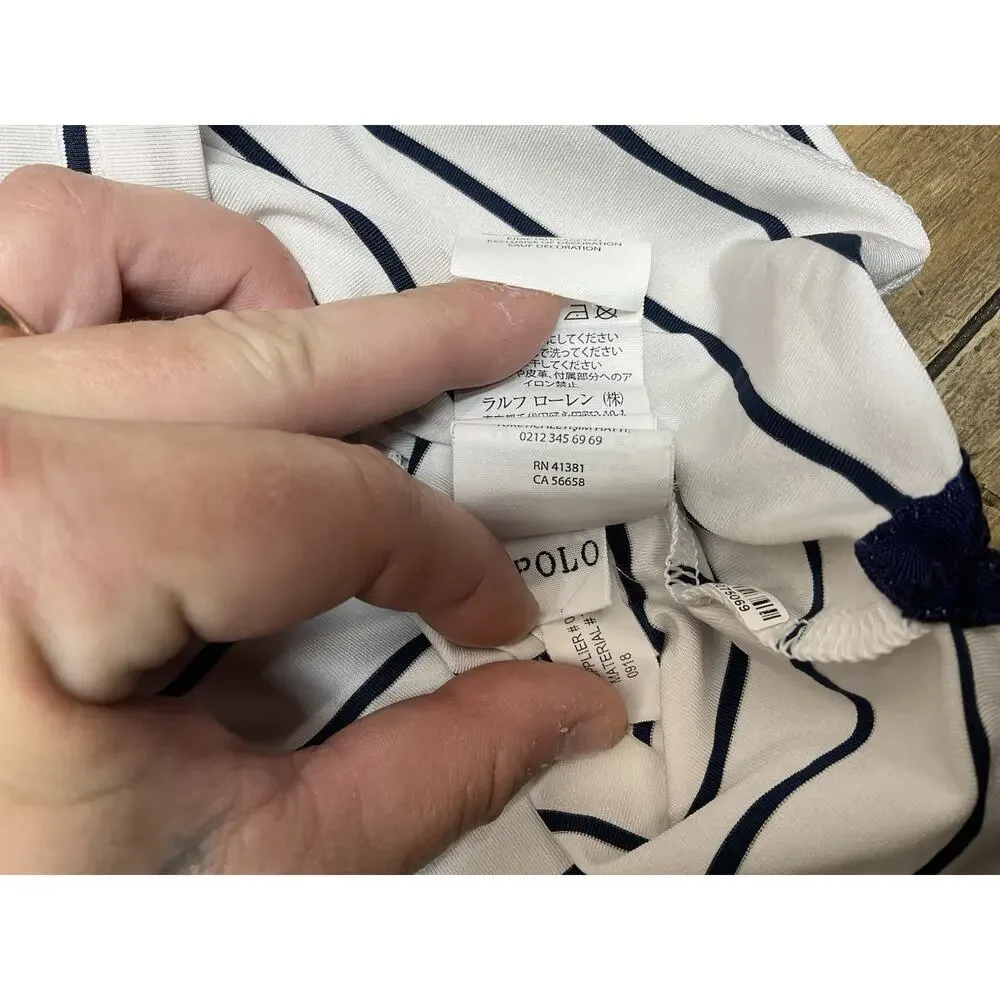 Polo Ralph Lauren Performance Shirt Mens Medium Striped Short Sleeve Stretch